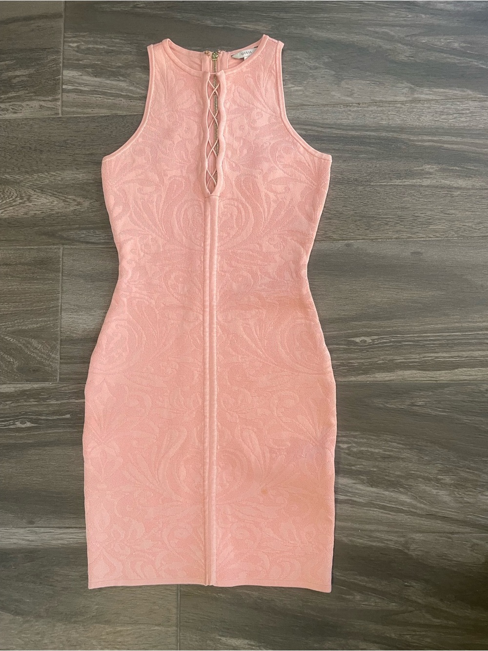 Guess Sleeveless salmon Pink Bodycon Mini Dress